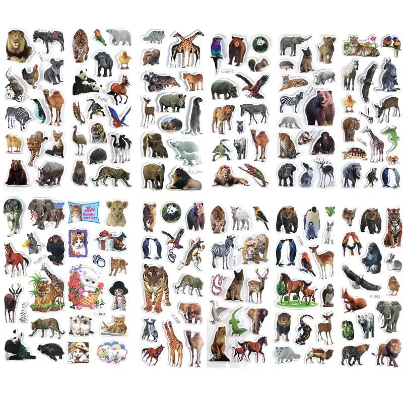 12 Sheets/Set 3D Dinosaur Stickers for Kids Toys Home Wall Decor Cartoon Sticker Scrapbooking Boys Notebook Diary Label