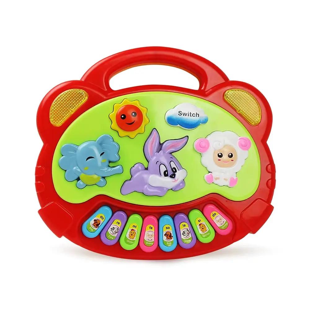 Kids Cartoon Piano Keyboard Game with Animal Sounds Flashing Light Music Baby Instrument Music Toys Educational Toys Kids Gifts