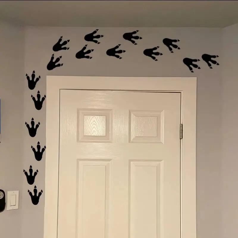 Dinosaur Paw Print Wall Decals Vinyl Stickers , Cartoon Dinosaur Claw Pattern Wall Stickers for Kids Room Cute Decor