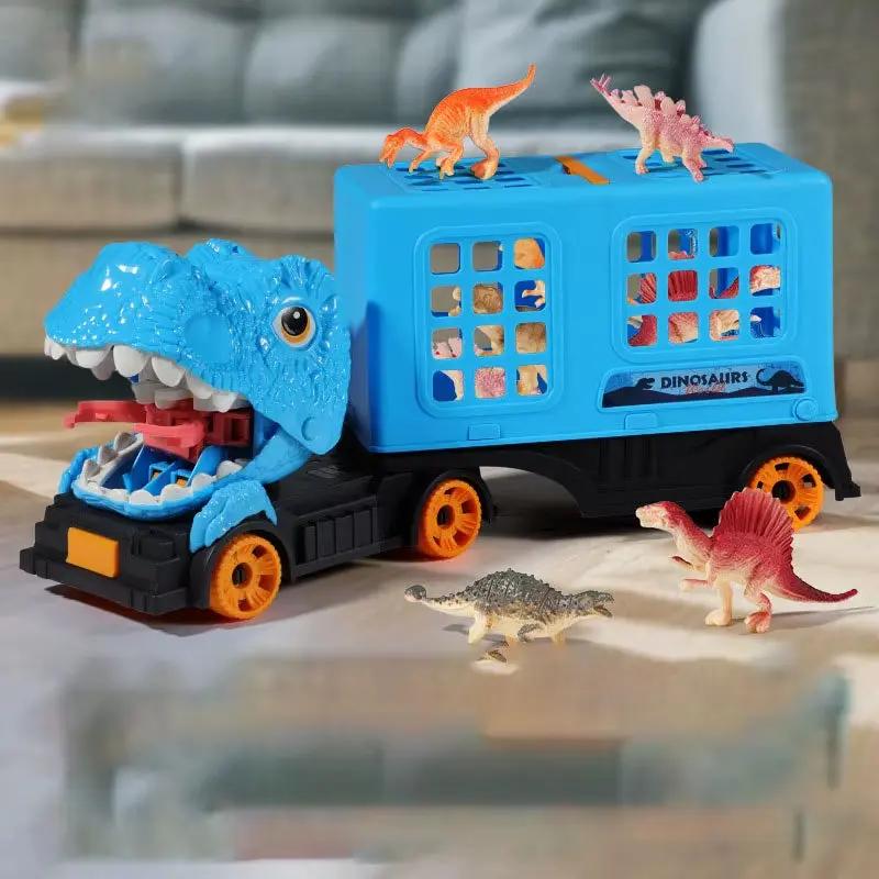 Children'S Simulation Dinosaur Sliding Vehicle Toy with Foldable Dinosaur Eggs DIY Set Educational Playset for Kids