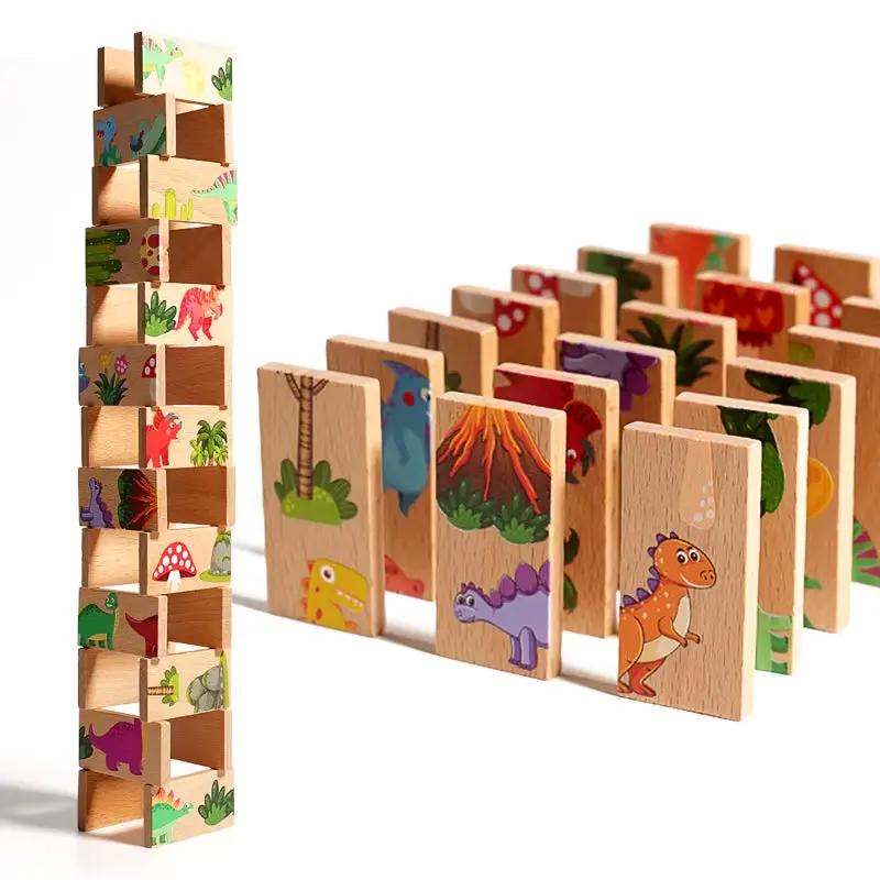 Kids Wooden Jigsaw Puzzles Cartoon Animal Pattern Montessori Educational Toys Children'S Brain Training Game