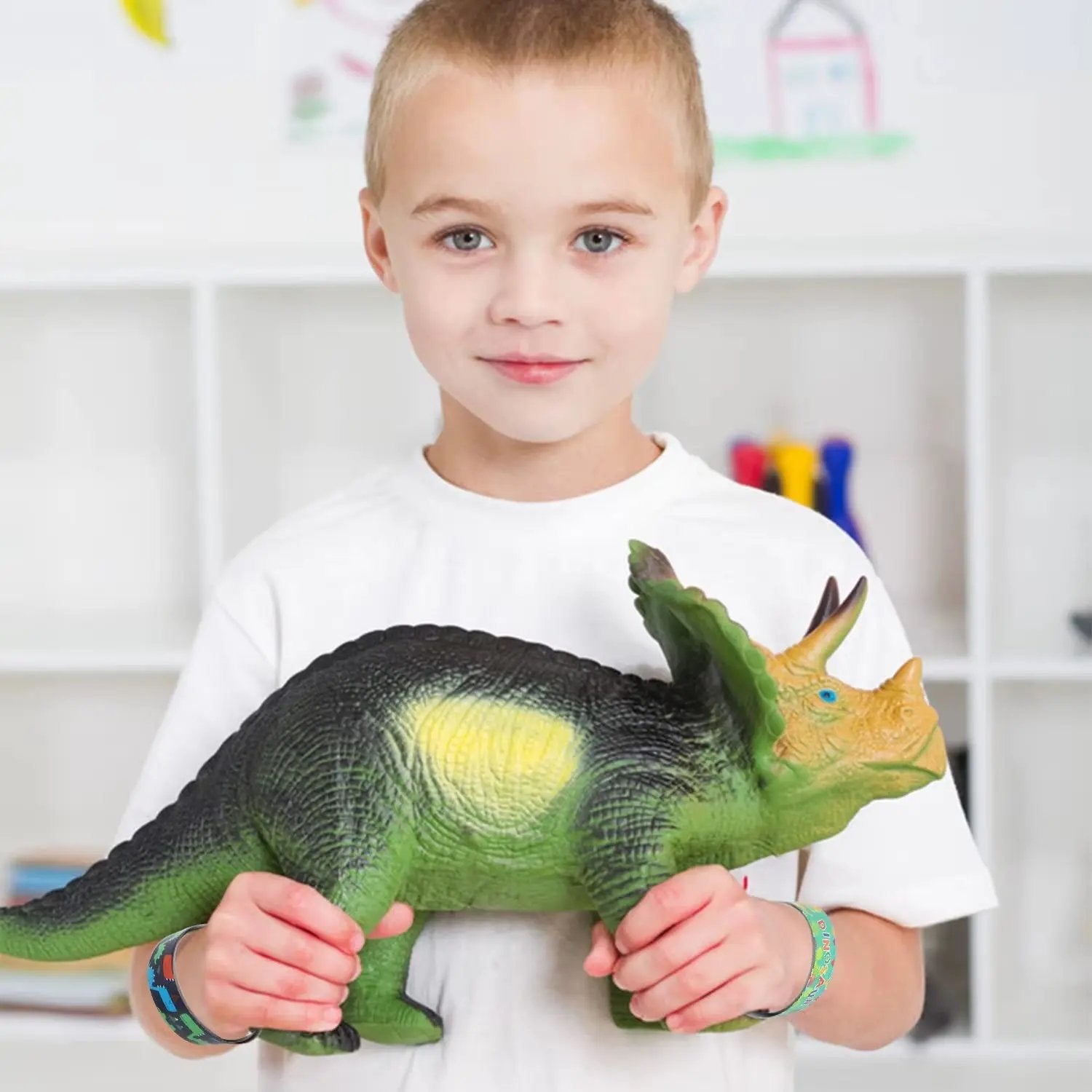 20/40/60Pcs Dinosaur Slap Bracelets for Kids Jurassic Forest World Theme Snap Bands Toy Gift Party Favor Supplies for Dino Party