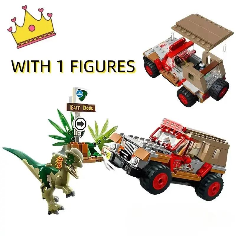 Dinosaur World Series Building Blocks Bricks Dilophosaurus Ambush MOC Model Compatible 76958 Set Assembly Toys for Kids Gifts