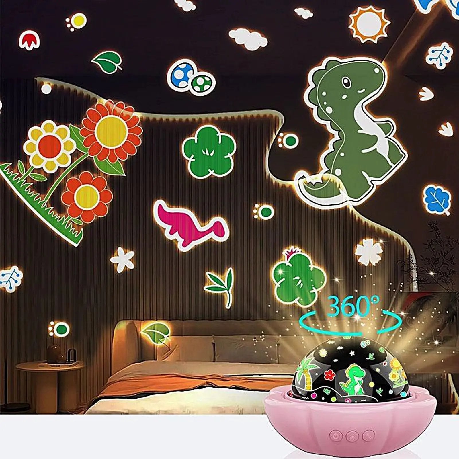 Kid Projector Night Light Dinosaur Nightlight Projector for Children Early Learning Toy Interactive LED Projection Lamp for Home