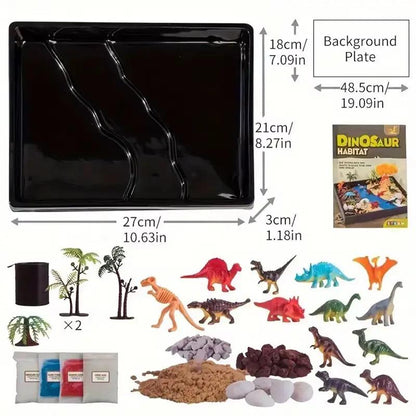 Dinosaur Habitat Experiment Set With,Encourages Creativity,Dinosaur Models to Develop Hands-On Skills,Jurassic Dinosaur Toys Set