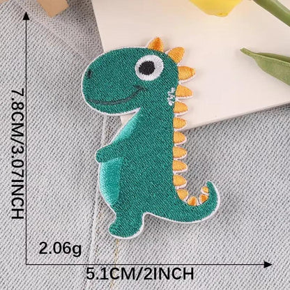 1 Pcs Cute Dinosaur Embroiled Fabric Patch Self-Adhesive Cloth Bag DIY Clothing Shoes and Hats Fusible Embroidered Patches