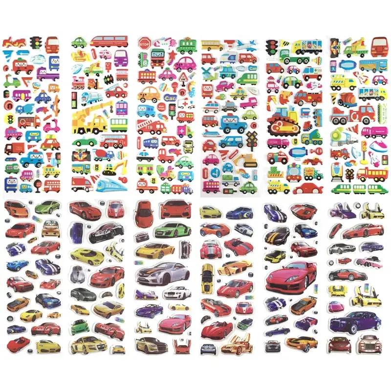 12 Sheets/Set 3D Dinosaur Stickers for Kids Toys Home Wall Decor Cartoon Sticker Scrapbooking Boys Notebook Diary Label