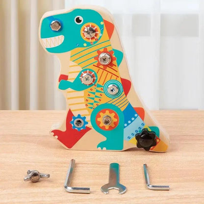 Creative Wooden Dinosaur Screw Assembly Toy Early Education Montessori Concept Learning Tool for Kids Hand Skills Development