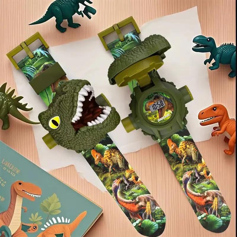 24 Prehistoric Dinosaur Images Projector Children Watches for Boys 3D Dinosaur Kids Watch Digital Clock Student Toys Gifts
