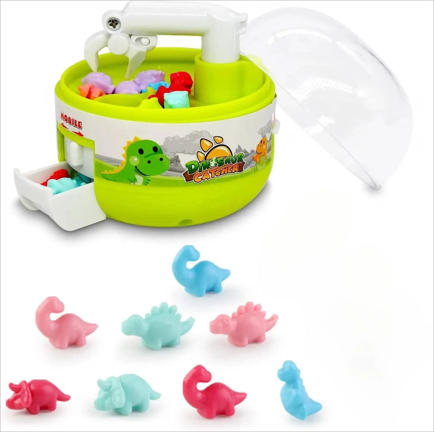 Kids Mini Gacha Machine Catching Dinosaur Machine Clamping Doll Parent Child Interactive Toy