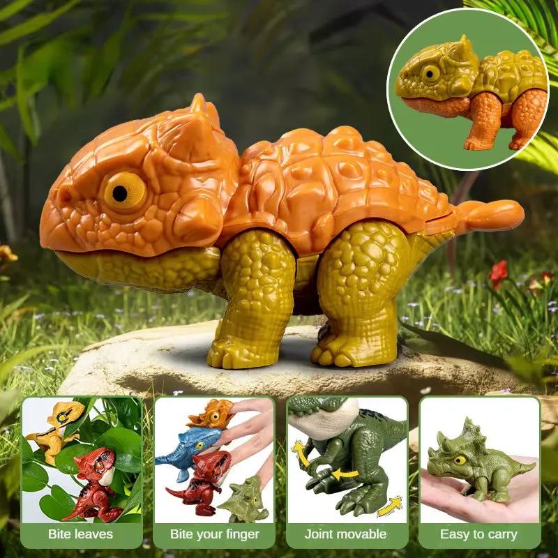 Jurassic Finger Biting Dinosaur Model Toys for Boys Triceratops Tyrannosaurus Ankylosaurus Tricky Interactive Animals Dino Toy