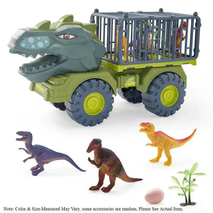 Dinosaur Truck Toys for Kids, Tyrannosaurus Transport Cars Playset with Pull Back Dino Cars, Ideal Gift for Boys and Girls