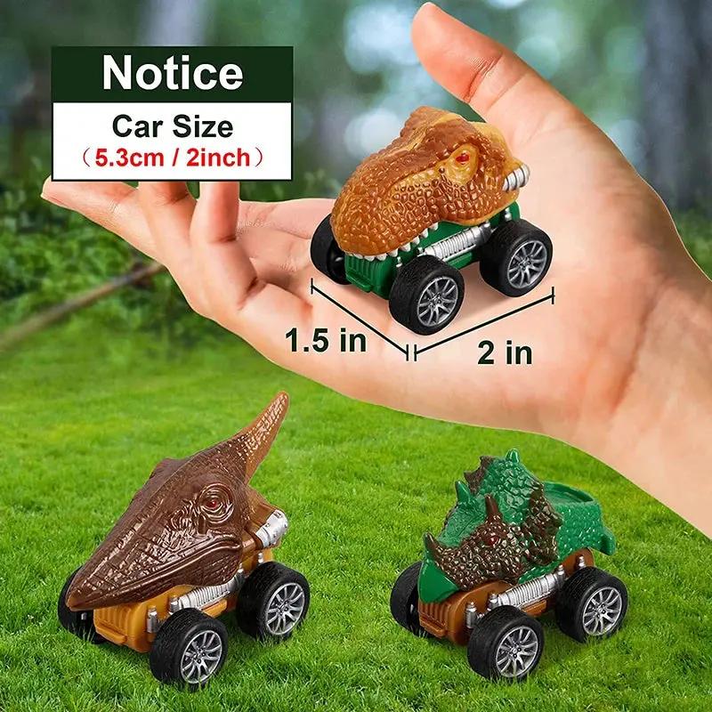 Dinosaur Transport Toy Truck Pull Back Vehicles Dino Container Storage Car Model Lighting Music Kids Boys Children Birthday Gift
