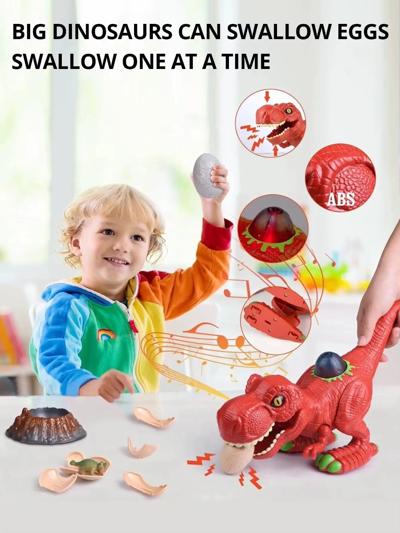 Dinosaur Model Toys, Toy Dinosaurs That Can Eat Eggs, Lay Eggs, and Swing Walking, Suitable for Boys, Girls' Birthday Gift Toys
