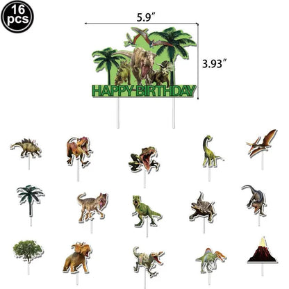 3 Tier Dinosaur Cupcake Stand Party Decor Cupcake Toppers Dino Dessert Tower Jungle Dino Theme Kid Boy Birthday Party Supplies