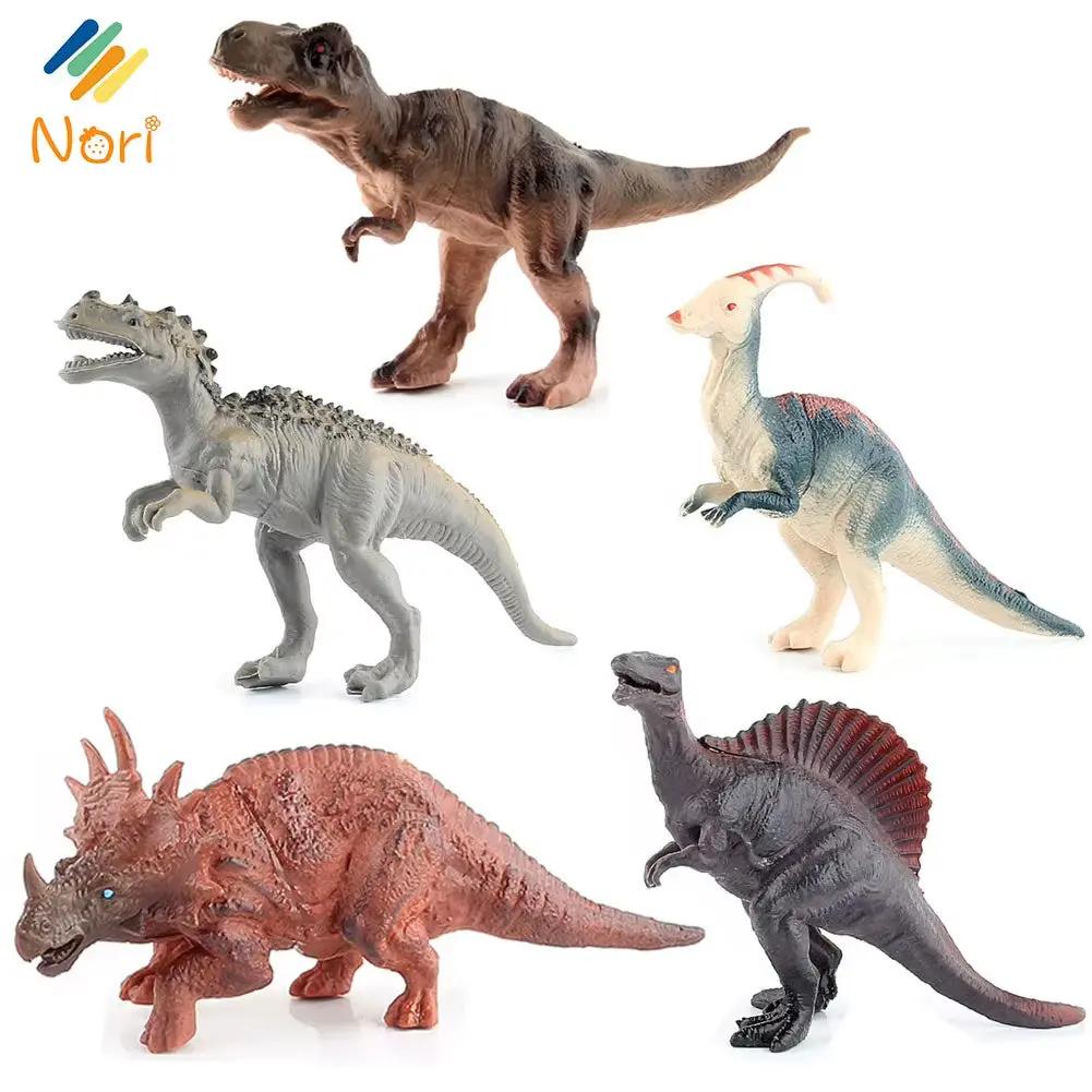 Nori Mini Simulated Dinosaur Toys Jurassic Tyrannosaurus Rex Model Triceratops Collection Figures