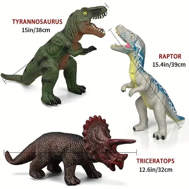 Kids' Soft Rubber Dinosaur Toy(Single Piece)-Tyrannosaurus/Raptor/Acanthosaurus/Pterodactyl/Triceratops/Brachiosaurus,Boys' Gift