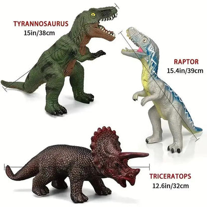 Kids' Soft Rubber Dinosaur Toy(Single Piece)-Tyrannosaurus/Raptor/Acanthosaurus/Pterodactyl/Triceratops/Brachiosaurus,Boys' Gift