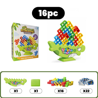 Stacking Game Dinosaur Building Blocks Party Game Toy Stacked High Tetris Block Desktop Balance Block Stacked Puzzle Board Game