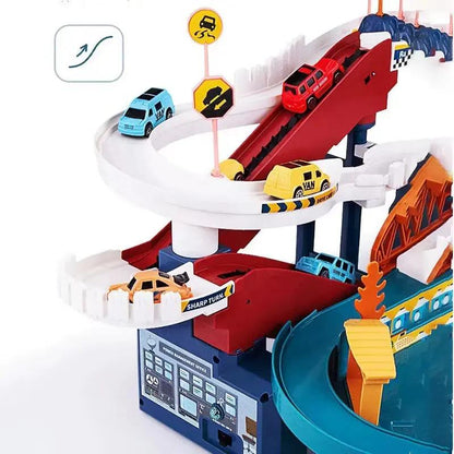 Electric Dinosaur Mountain Track Car Adventure Game Racing Rail Car Toys Track Interactive Train Children'S Educational Toys