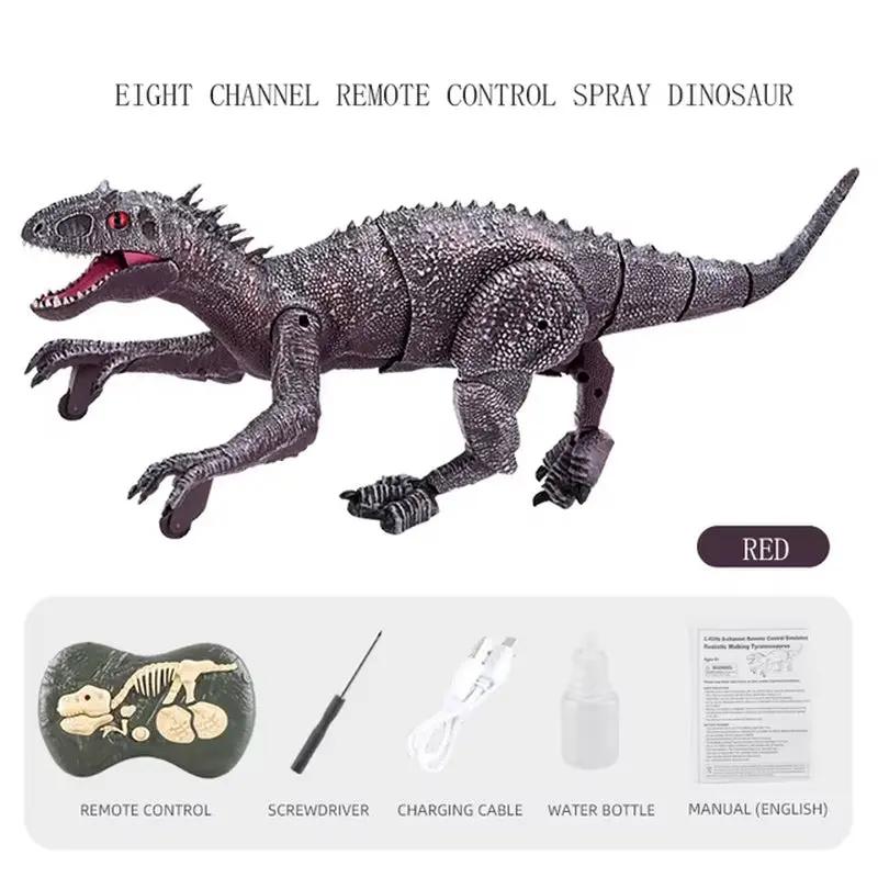 Children Remote Controlled Spray Jurassic Dinosaur 2.4G Sound and Light Simulation Walking Electric Intelligent Dinosaur Toy
