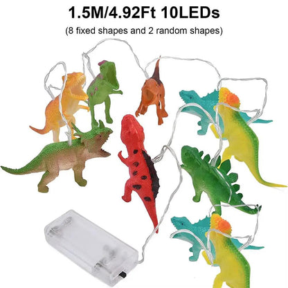 1.5/3M LED Dinosaur String Lights Battery Operated Children Kids Bedroom Fairy Lights Christmas Birthday Party Cartoon Decor