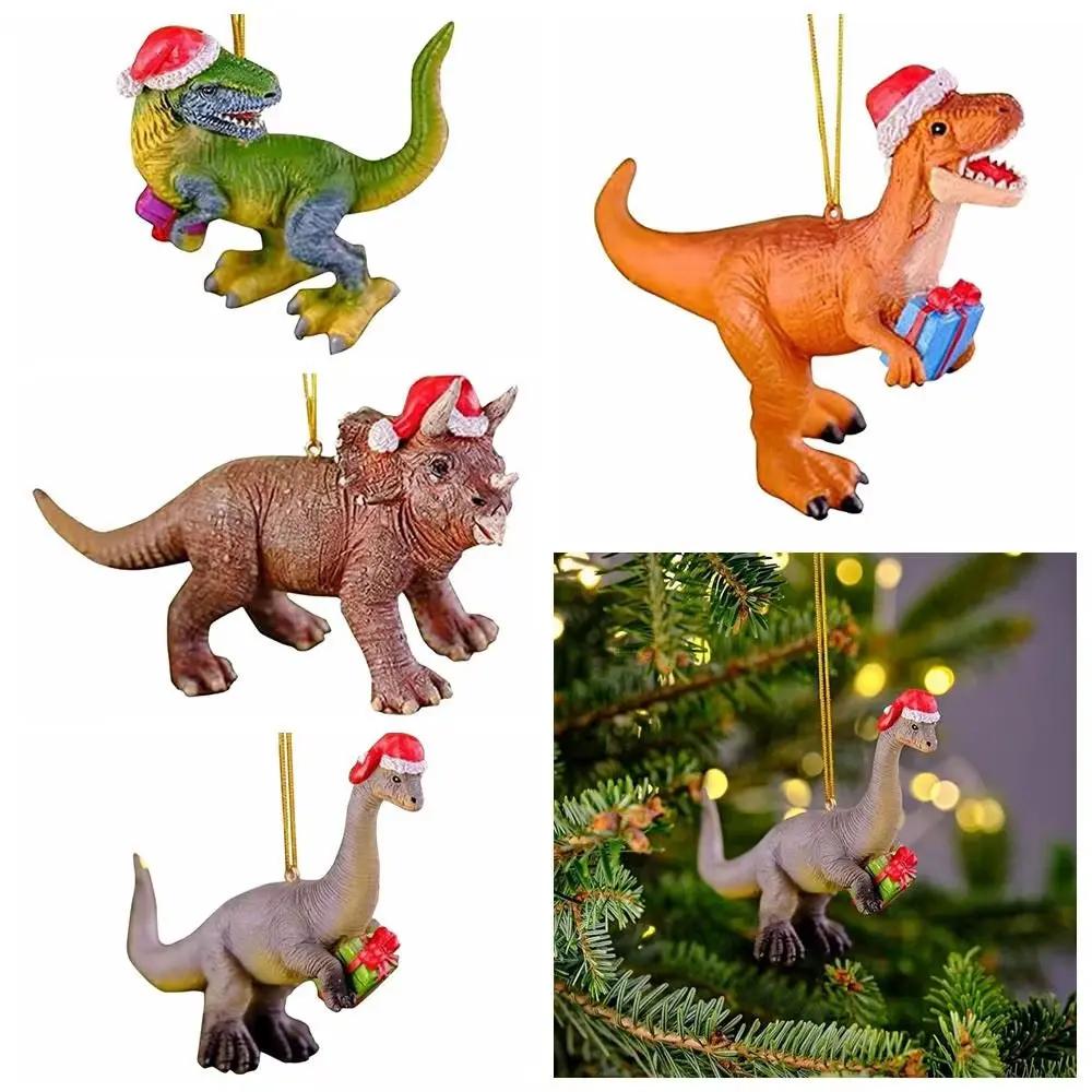 2D Acrylic Dinosaur Pendant Dinosaur Acrylic Xmas Tree Dragon Ornaments Cute Eye-Catching Dinosaur Car Mirror Pendant Office