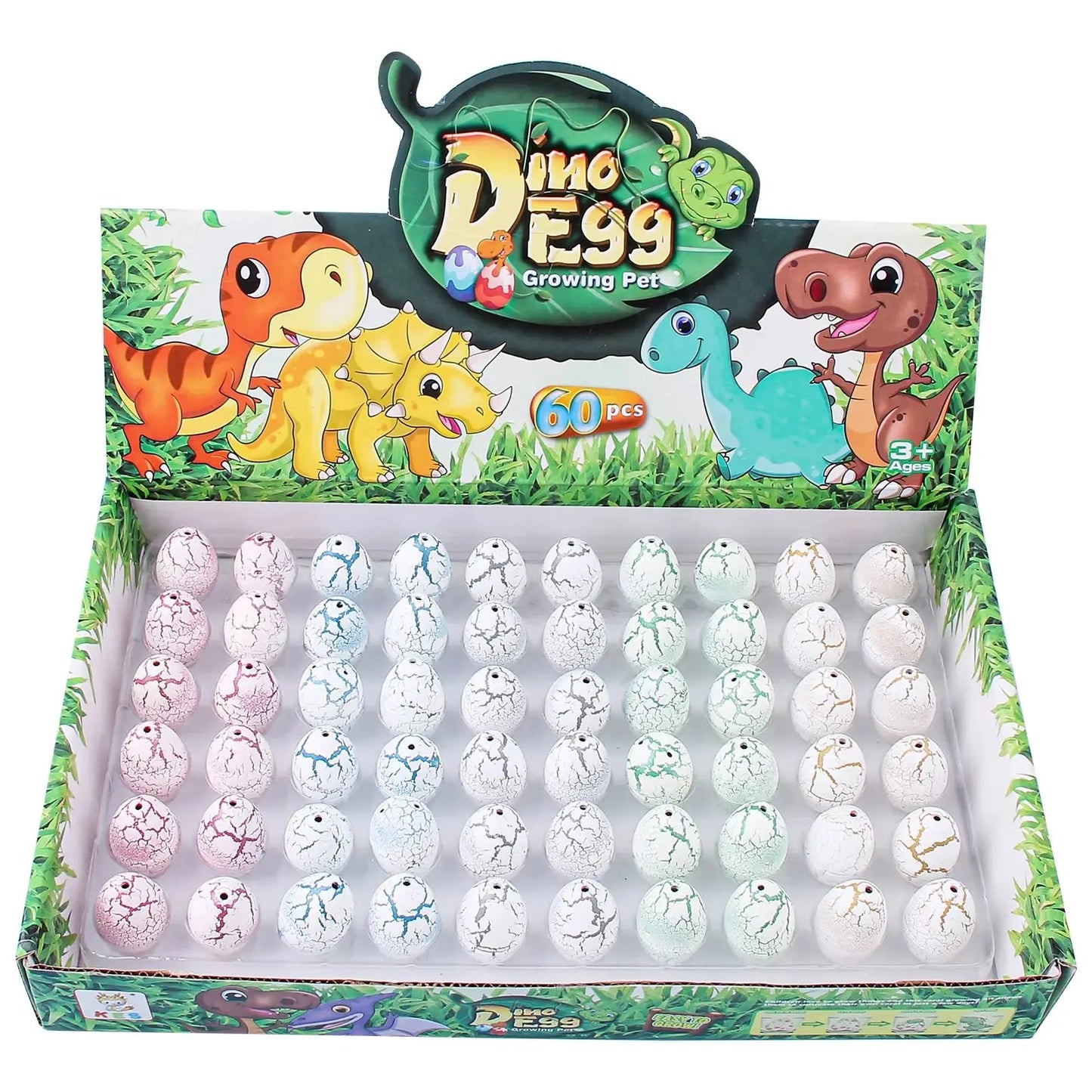 60Pcs Magic Dinosaur Eggs Hatching in Water Growing Dinosaur Egg Animal Breeding Educational Toys for Children Kids Gifts