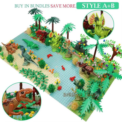 New Jurassic Dinosaur World Tree Forest Animal Action Figures Building Blocks Compatible City DIY MOC Bricks Kids Toys