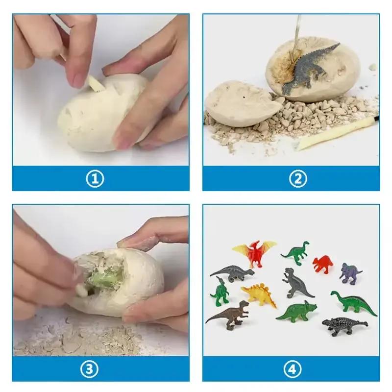 12PCS Archeological Dig up Dinosaur Egg Fossil Excavation Toy Kid Scientific Mining DIY Dino Egg Multiplayer Party Favors Toys