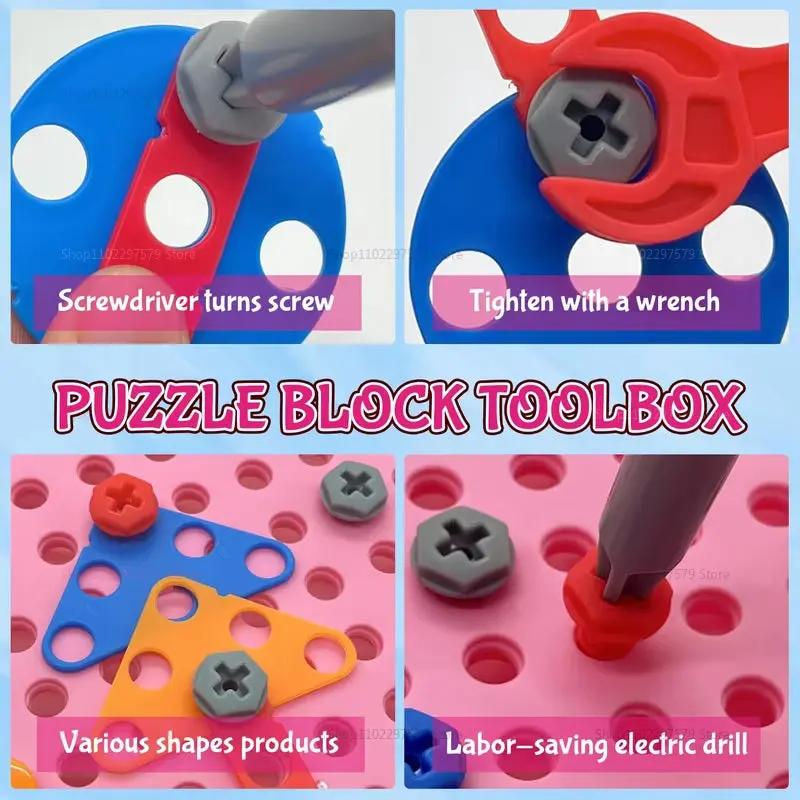 Children Toys Tool Set Electric Drill Screw Nut 3D Puzzle Toys Pretend Play Dinosaur Drilling Assembly Educational Toys for Boys