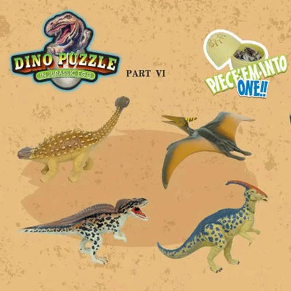 4Pcs 4D Stereoscopic Assembly Dinosaur Egg Piece and Insert Dinosaur Dinosaur Simulation Model Toy Educational Toys for Children