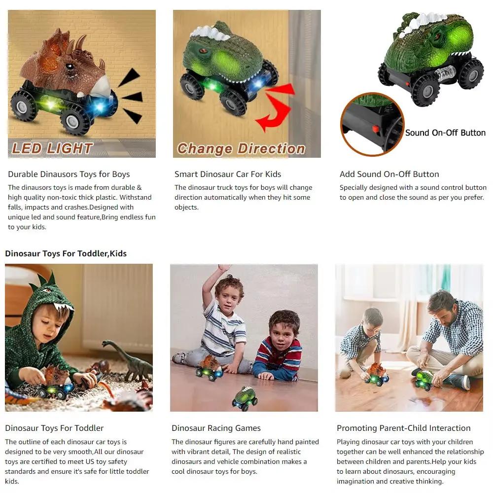 Dinosaur Toy for Kids Car Tyrannosaurus Rex Electric Universal Boy Toy Dinosaur Interactive Games Animal Dinosaur Model Car Gift