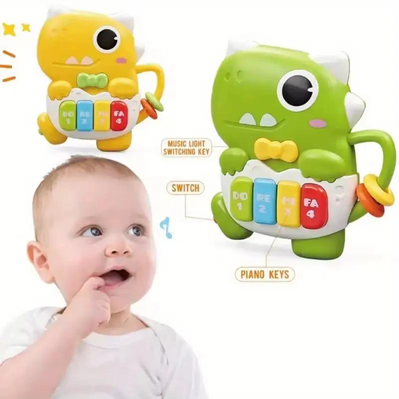 Kids Sound and Light Dinosaur Children'S Cartoon Finger Electronic Piano Toys Early Education Puzzle Music Toys for Toddler
