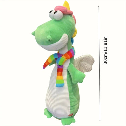 Fluffy Dancing Dinosaur Toy - Singing, Recording, Voice Mimic & Interactive Plush for Birthday Christmas Gift