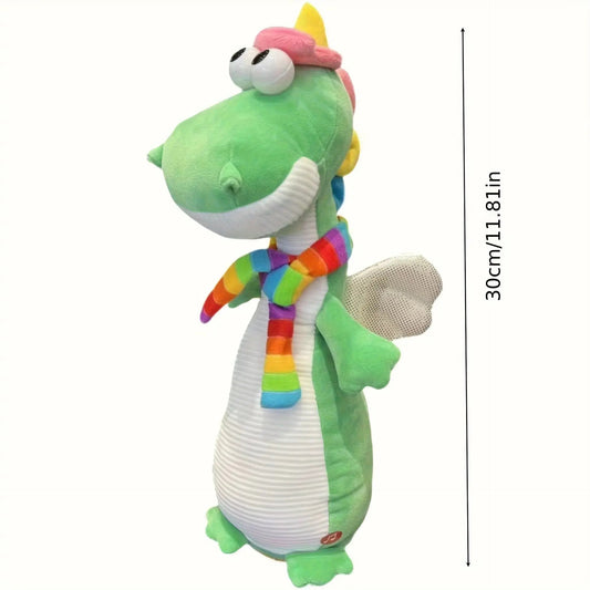 Fluffy Dancing Dinosaur Toy - Singing, Recording, Voice Mimic & Interactive Plush for Birthday Christmas Gift