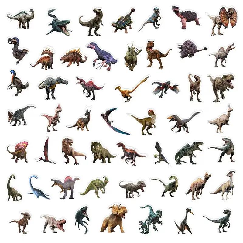 10/25/50Pcs Cartoon Dinosaurs Stickers for DIY Scrapbooking Stationery Water Bottle Phone Laptop Suitcase Guitar Decal Kids