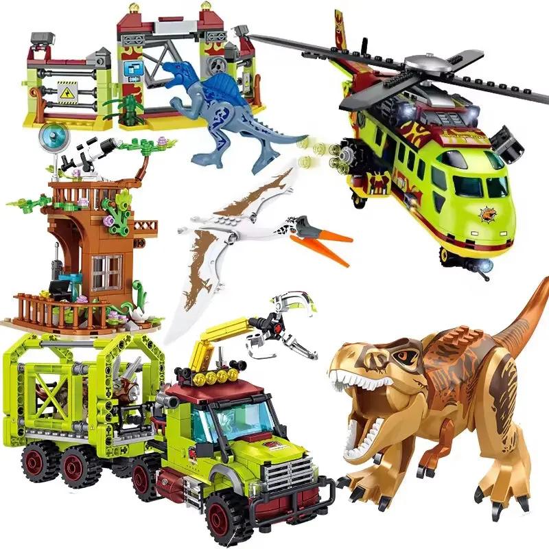 Jurassic Dinosaurs World Animal Park Blocks Building Brick Dinosaur Figures City Dino Robot Dinosaurios Toys for Children Gifts