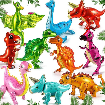 3D Standing Large Foil Dinosaur Tyrannosaurus Balloons Kids Dinosaur Birthday Party Decoration Inflatable Safari Favors Supplies