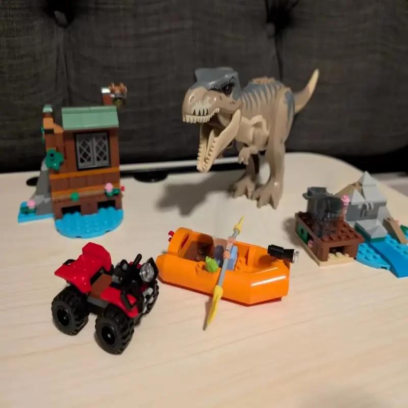 Compatible MOC Sets Dinosaur Park Movie Series Building Blocks T. Rex River Escape 76975 Assembling Children'S World Toys Gift