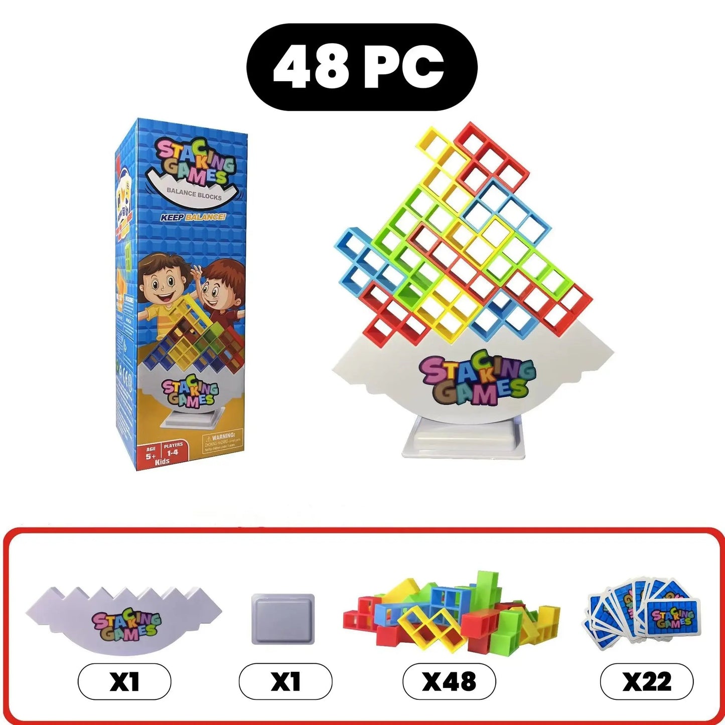 Stacking Game Dinosaur Building Blocks Party Game Toy Stacked High Tetris Block Desktop Balance Block Stacked Puzzle Board Game