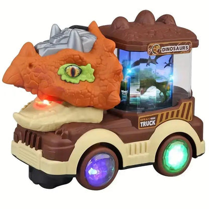 Kids Electric Universal Dinosaur Car Toys Spray Tyrannosaurus Rex Engineering Car Puzzle Toys for Boys Girls Birthday Xmas Gift