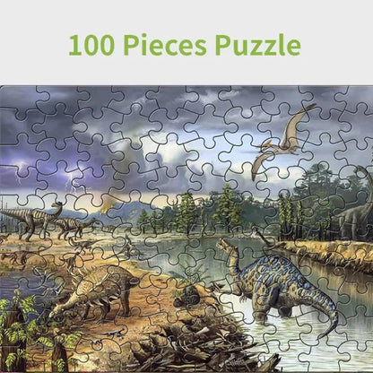 100 Pieces Jigsaw Puzzle Assembling Picture Cartoon Animals Dinosaurs Decompression Puzzles Toy Educational Gifts