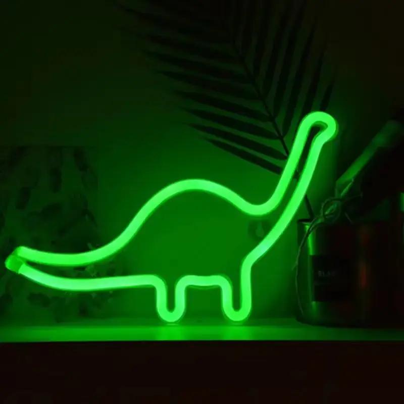 Dinosaur Neon Light Christmas Decoration Pendant LED Neon Sign Lamp Festival Atmosphere Bedroom Party Home Decor Adult Kid Gift