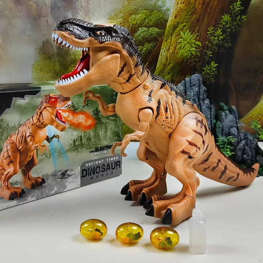 Electric Toy Large Size Walking Spray Lay Eggs Dinosaur Robot for Kids with Light Sound Mechanical Dinosaurs Model Toys