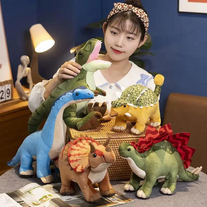 30-40Cm Simulation Dinosaur Plush Toy Stuffed Animal Triceratops/Tyrannosaurus Rex/Snake Necked Dragon Soft Doll Children'S Gift