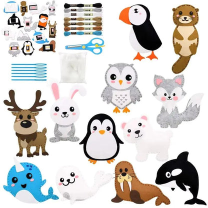 Dinosaur Sewing Craft Kit DIY Kids Craft Sew Set Educational Beginners Sewing Stuffed Christmas Sewing Craft Kit Felt Ornaments