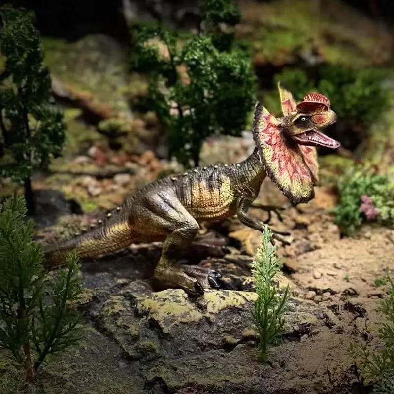 Dilophosaurus Toy, Dinosaur Toy with Moveable Mouth, Cool Plastic Dinosaur Animal Figures, Birthday Cake Toppers, Party Favors