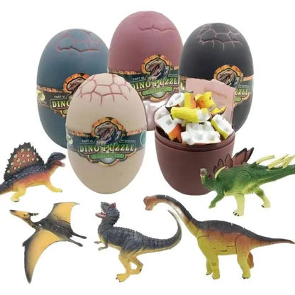 4Pcs 4D Stereoscopic Assembly Dinosaur Egg Piece and Insert Dinosaur Dinosaur Simulation Model Toy Educational Toys for Children