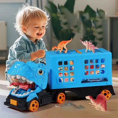 Children'S Simulation Dinosaur Sliding Vehicle Toy with Foldable Dinosaur Eggs DIY Set Educational Playset for Kids